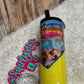 20oz Serape Animal Print with Yellow Glitter Tumbler