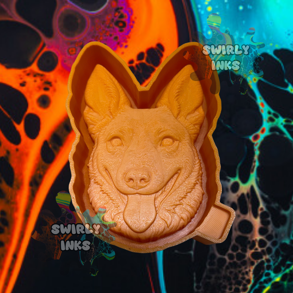 3D Australian Cattle Dog Head Freshie Mold