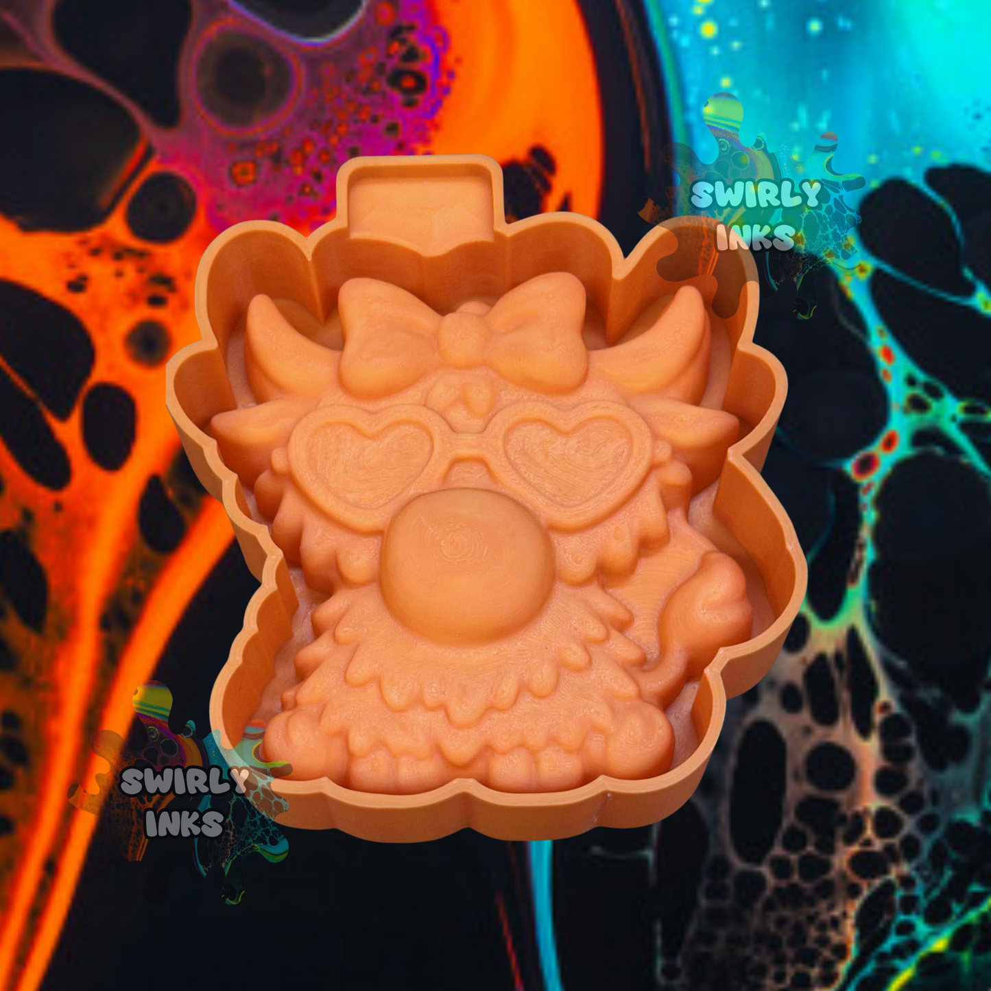 3D Bubble Gum Cow Freshie Mold
