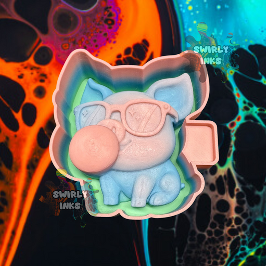 3D Bubble Gum Pig Freshie Mold