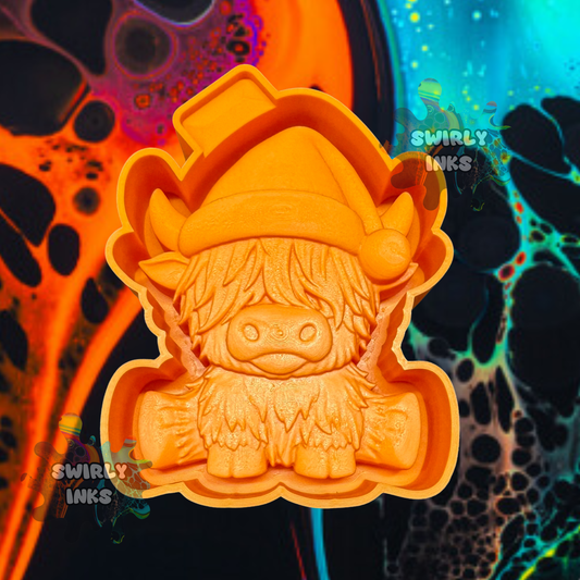 3D Christmas Cow Freshie Mold