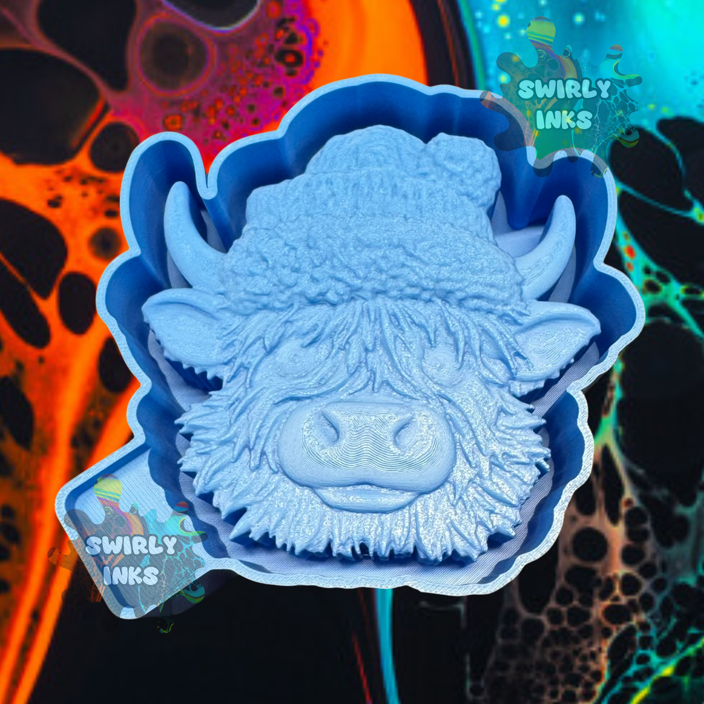 3D Christmas Cow Freshie Mold