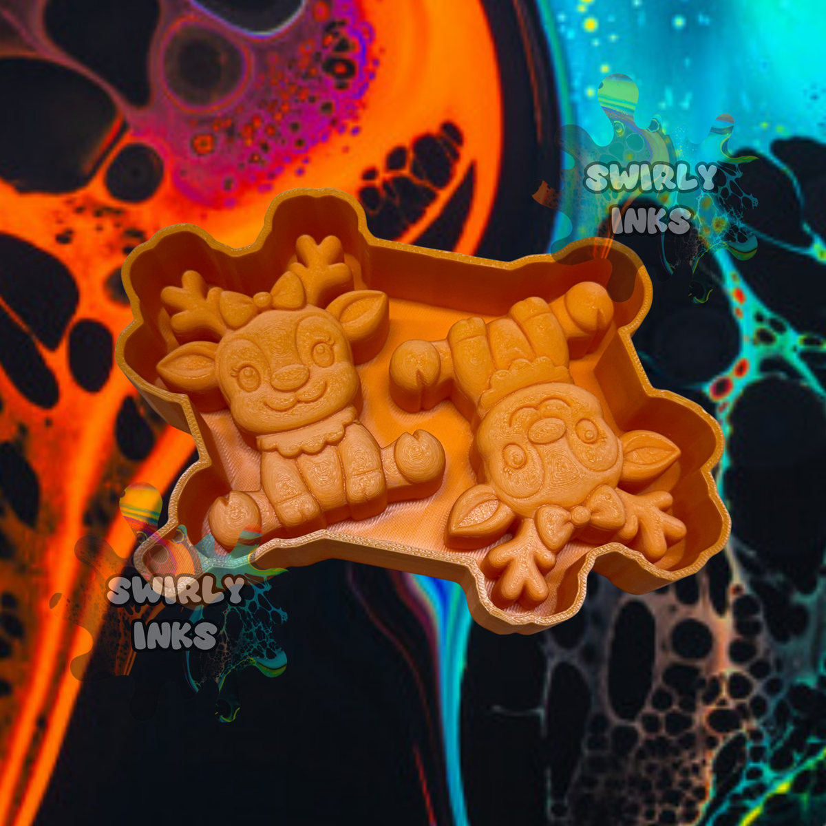 3D Christmas Reindeer Vent Freshie Mold