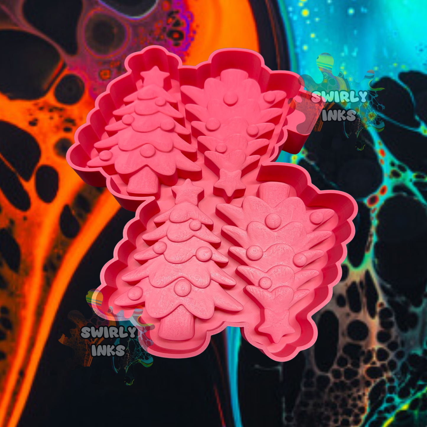 3D Christmas Tree 4pcs Large Freshie Mold