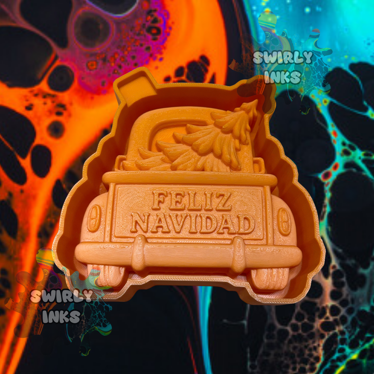 3D Christmas Truck Feliz Navidad Freshie Mold