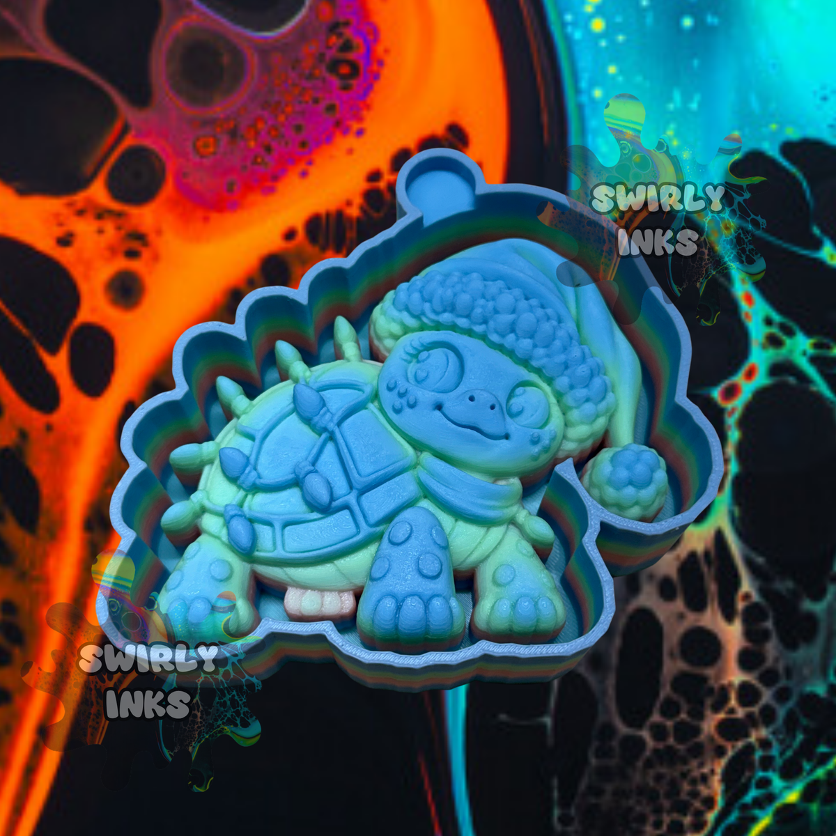 3D Christmas Turtle Freshie Mold