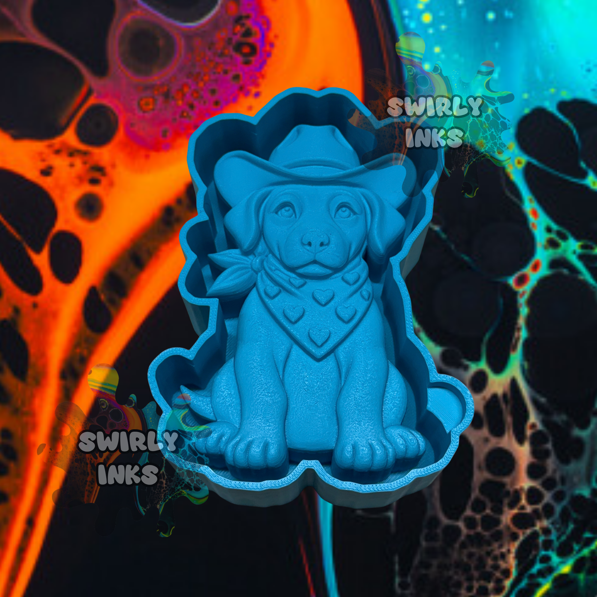 3D Cowboy Dog Freshie Mold