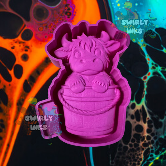 3D Cow in Bucket Freshie Mold