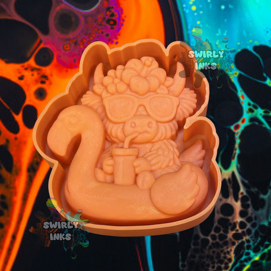 3D Cow on Float Freshie Mold