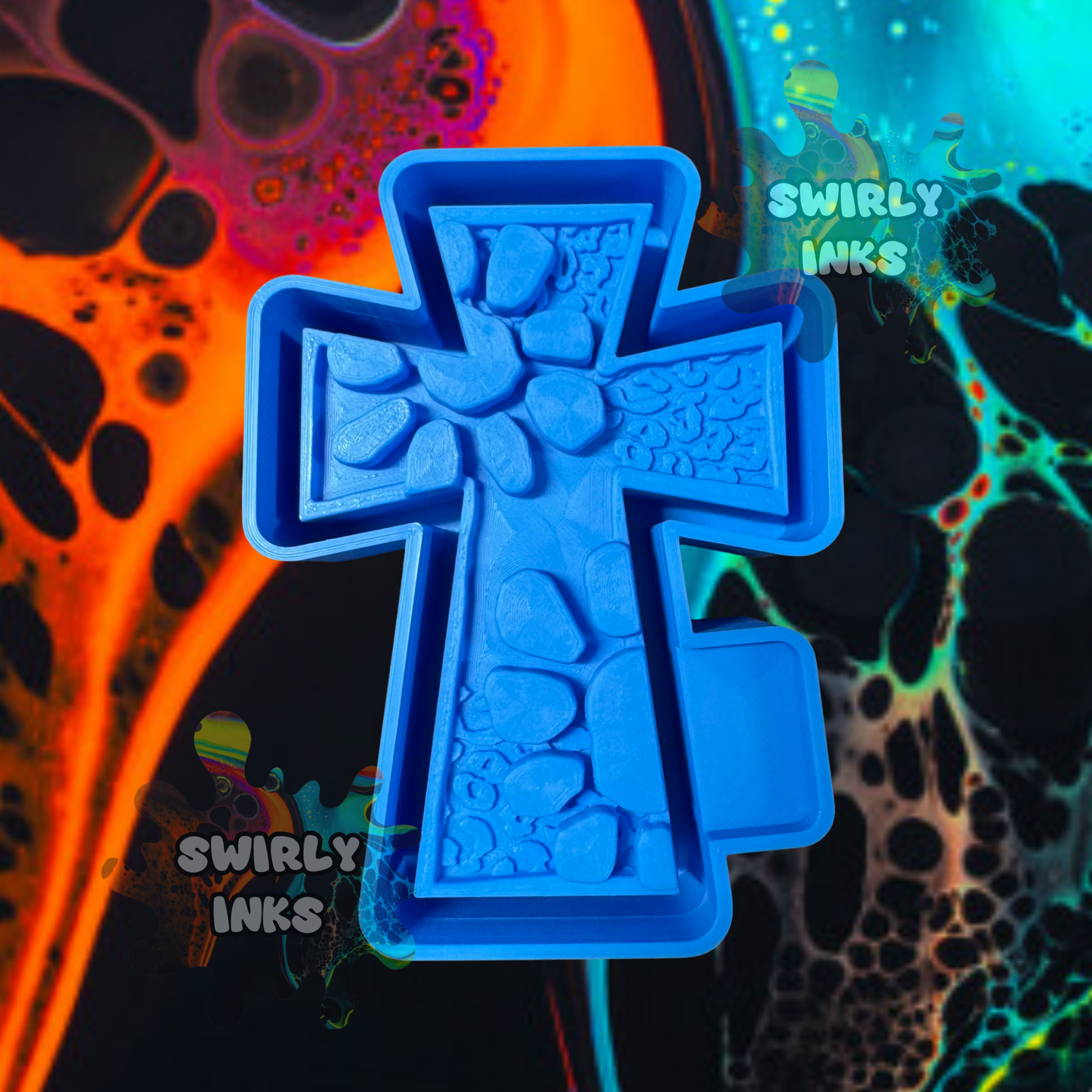 3D Leopard Concho Cross Freshie Mold