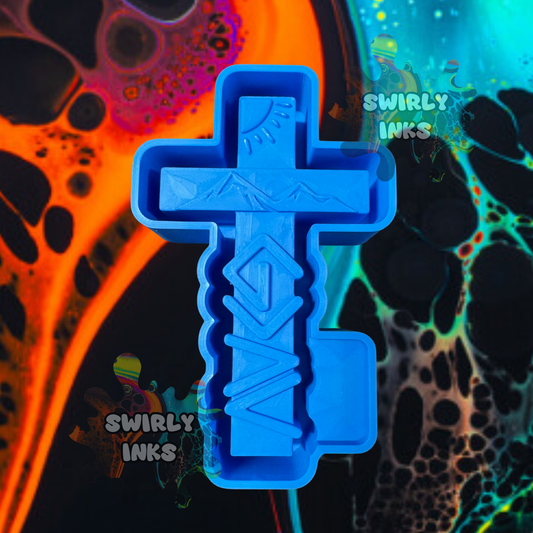 3D God is Greater than The Highs and Lows Cross Freshie Mold