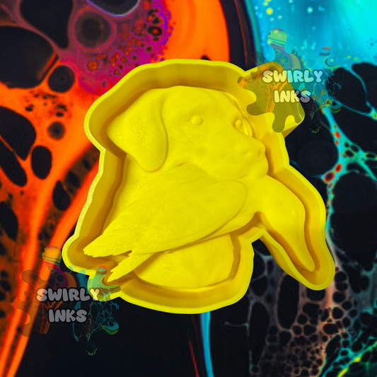 3D Dog with Duck in Mouth Freshie Mold