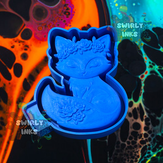 3D Fox with Flowers Freshie Mold