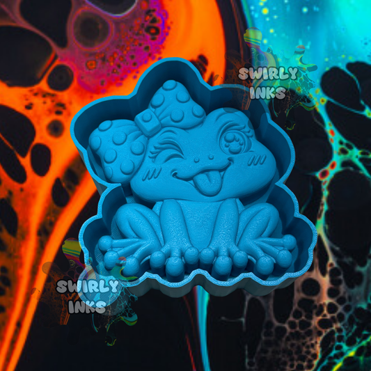 3D Frog with Bow Freshie Mold