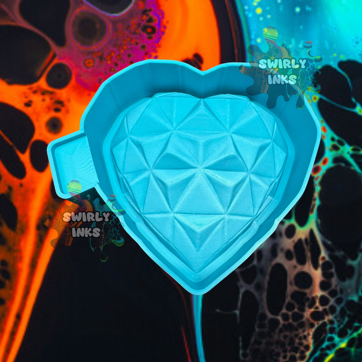3D Geometric Heart Freshie Mold