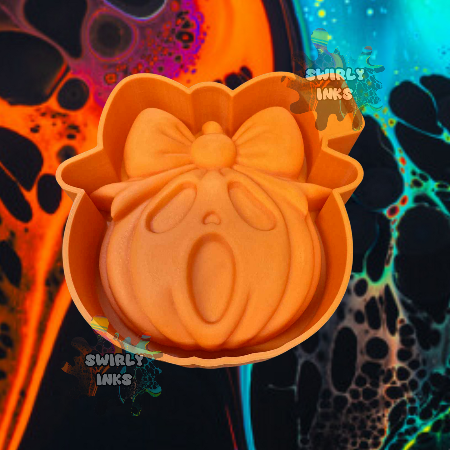 3D Ghost Face with Bow Freshie Mold