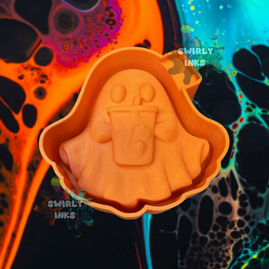 3D Ghost with Iced Drink Freshie Mold