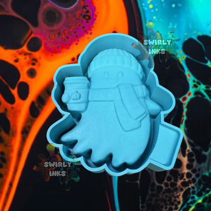 3D Ghost with Scarf & Coffee Freshie Mold