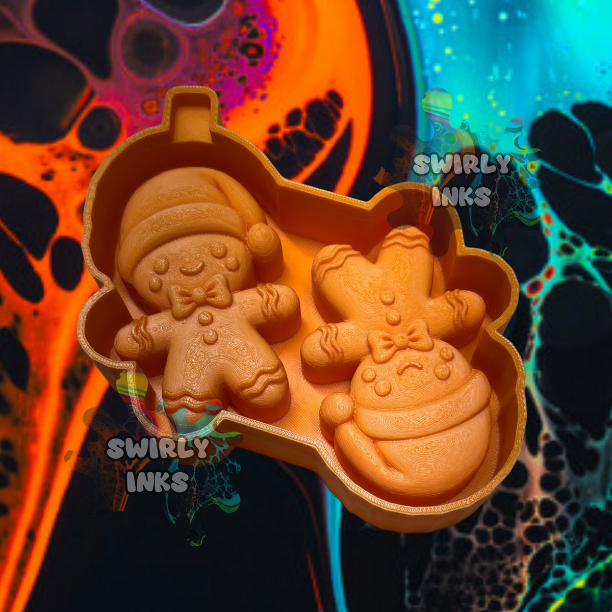 3D Gingerbread Man Vent Freshie Mold