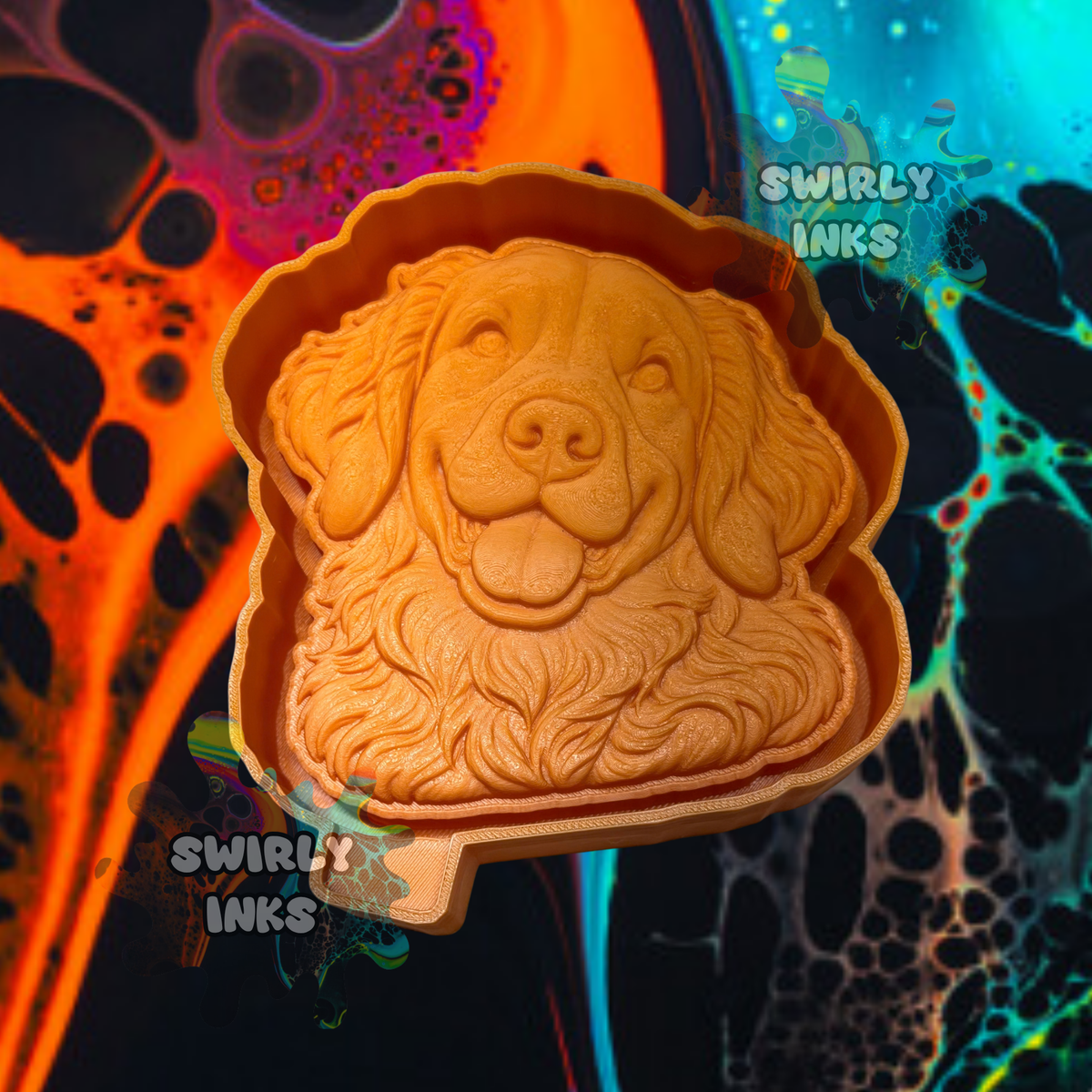 3D Golden Retriever Dog Head Freshie Mold