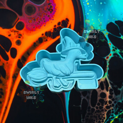 3D Goose on Broom Freshie Mold