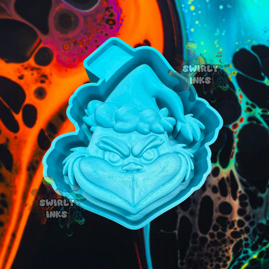 3D Grinchy Face Freshie Mold