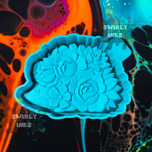 3D Hedgehog with Flowers Freshie Mold