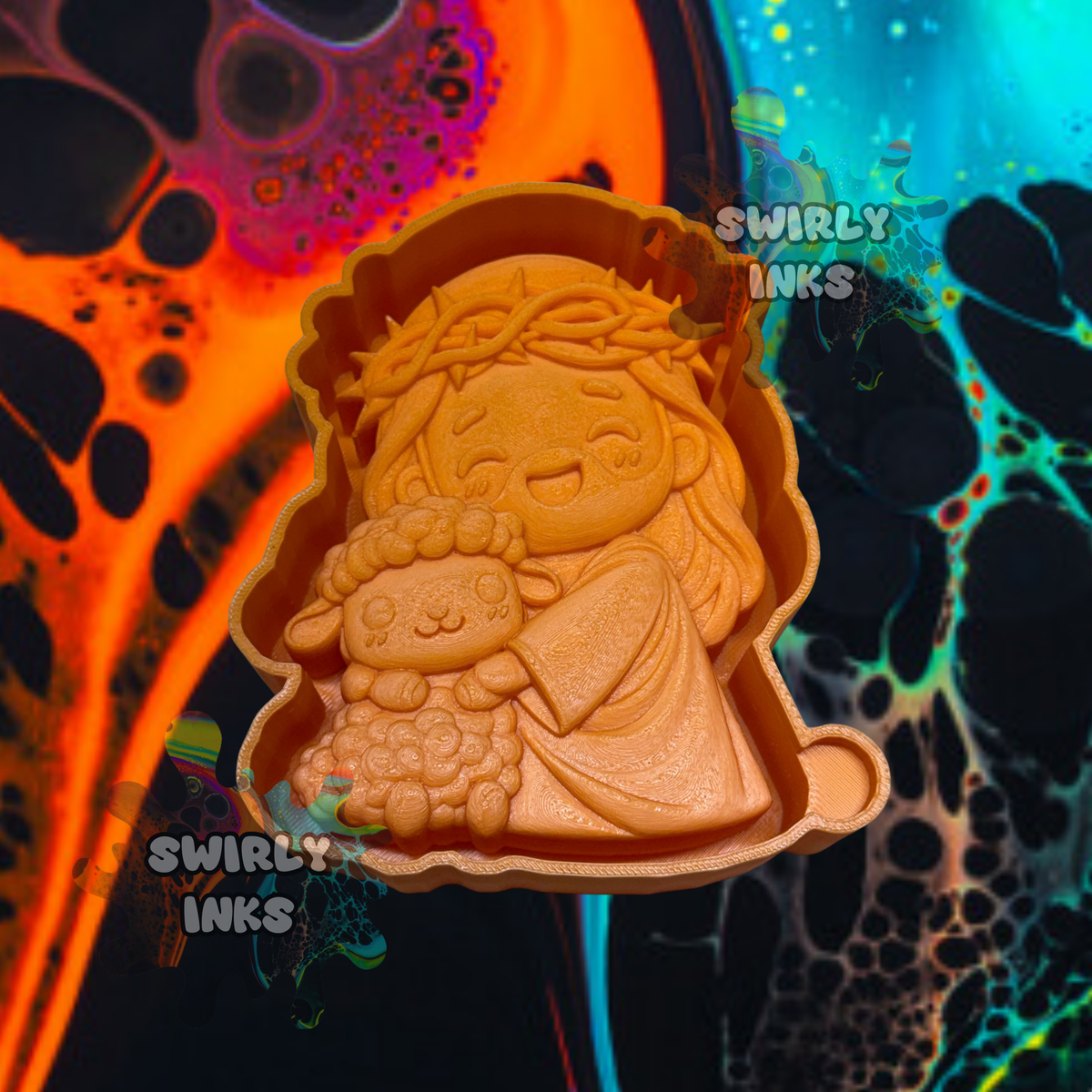 3D Jesus with Lamb Freshie Mold