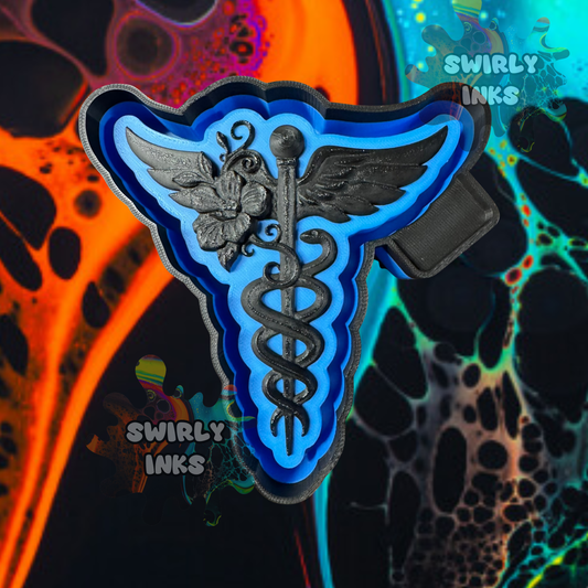 3D Medical Caduceus Nurse Symbol Freshie Mold