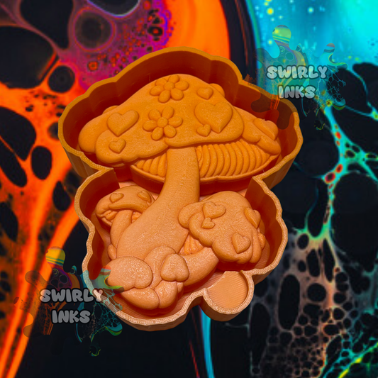 3D Mushroom Trio Freshie Mold