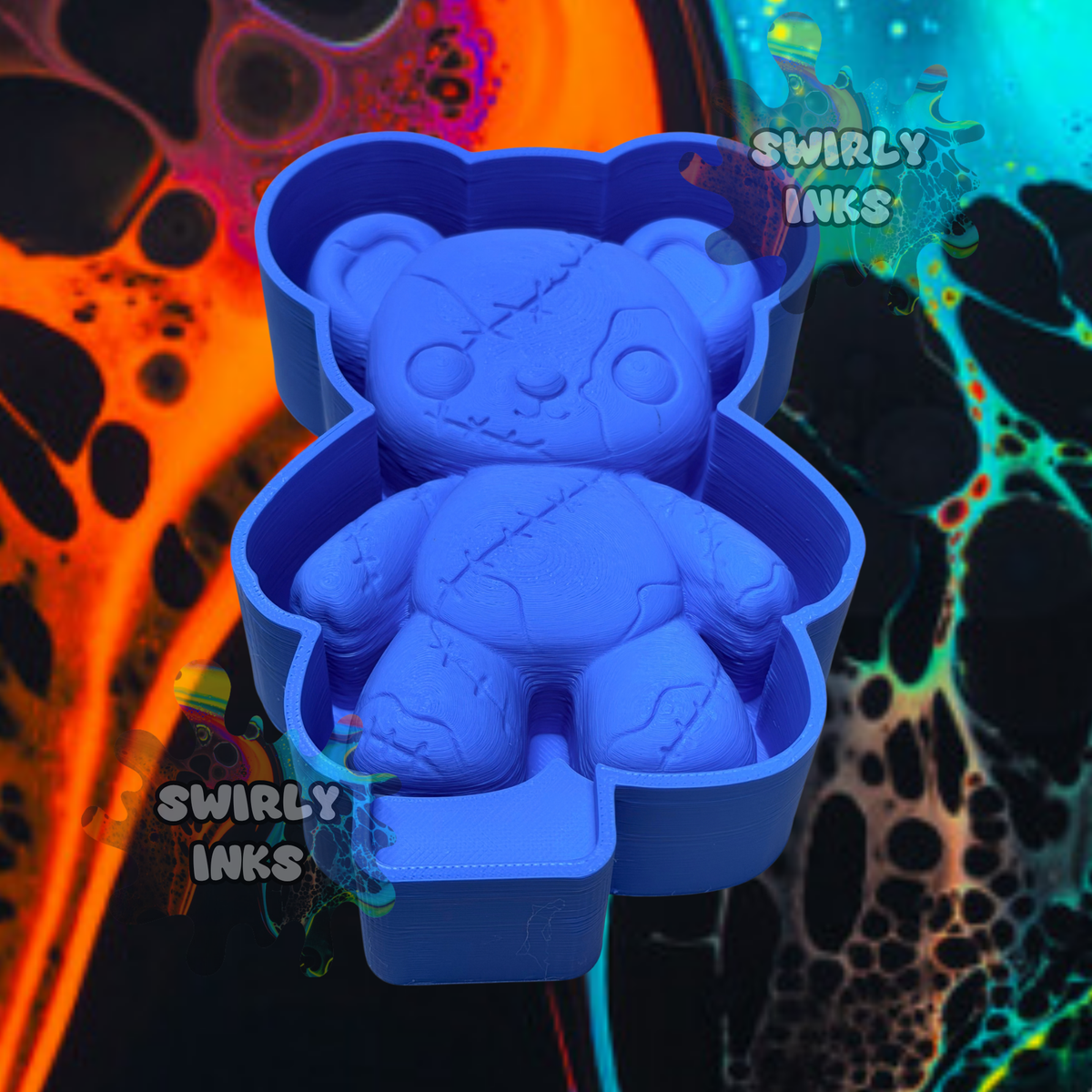 3D Patchwork Voodoo Bear Freshie Mold