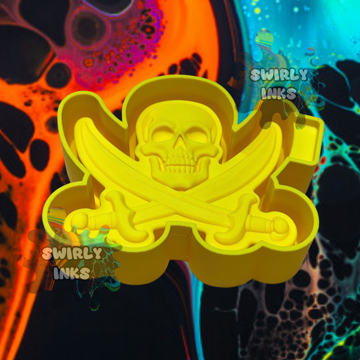 3D Pirate Skull Freshie Mold
