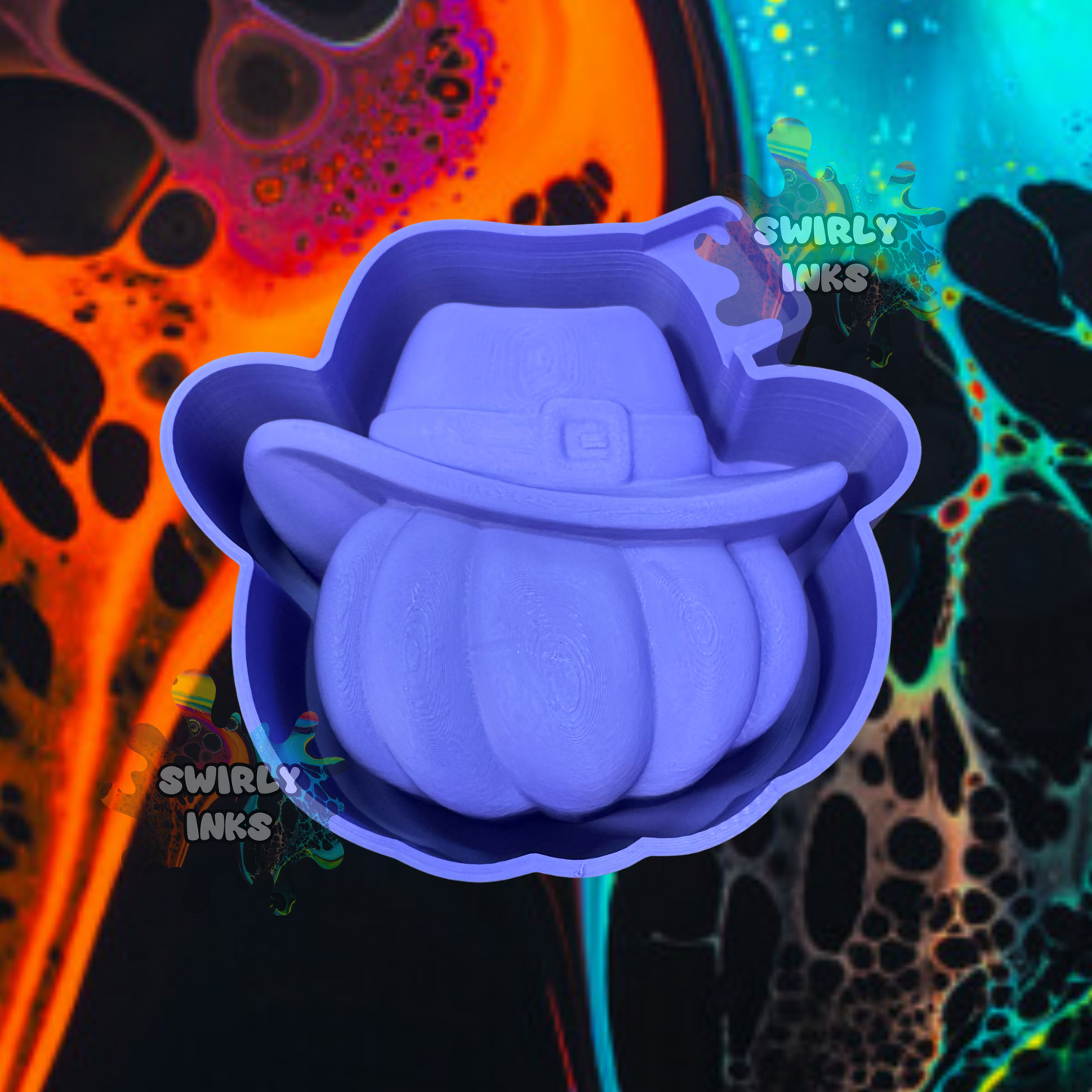 3D Pumpkin with Hat Freshie Mold