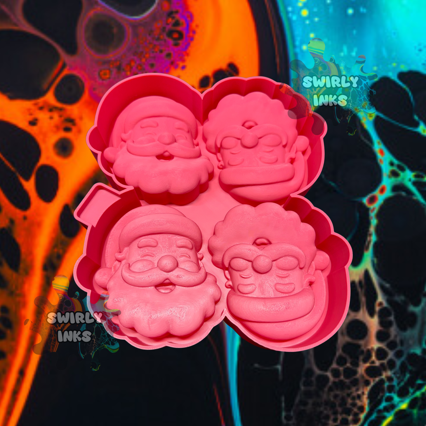 3D Santa 4pcs Large Freshie Mold