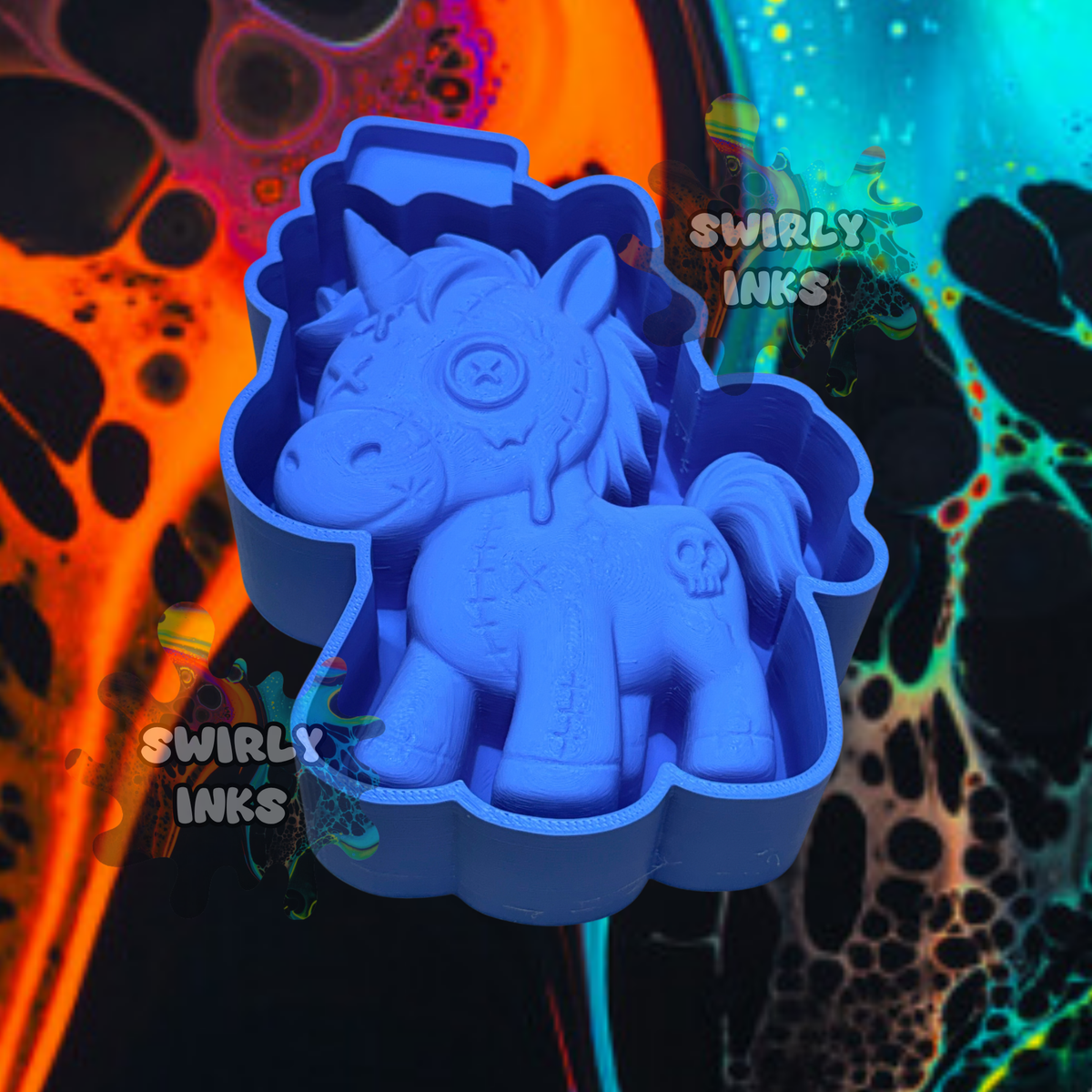3D Stitched Patchwork Unicorn Freshie Mold