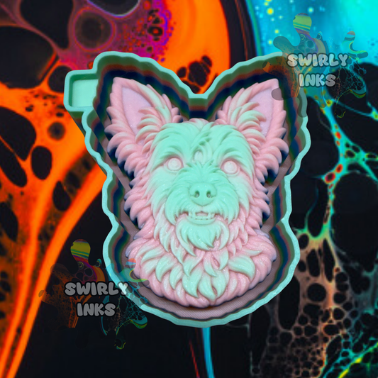 3D Terrier Dog Head Freshie Mold
