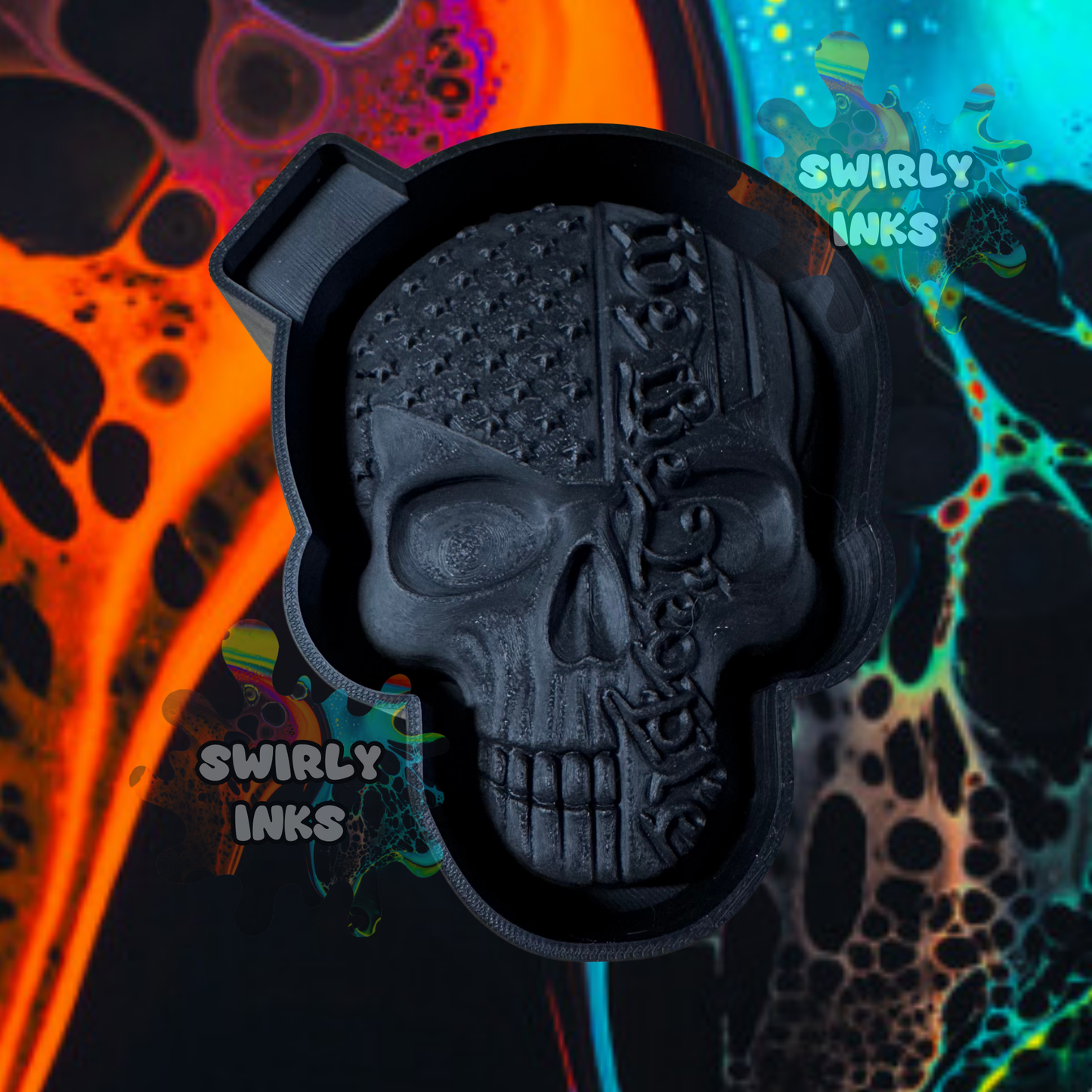 3D We The People Skull Flag Freshie Mold