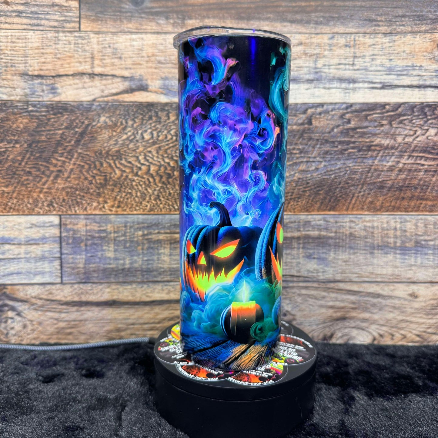 Spooky Pumpkins Tumbler - Black light Activated Ink.