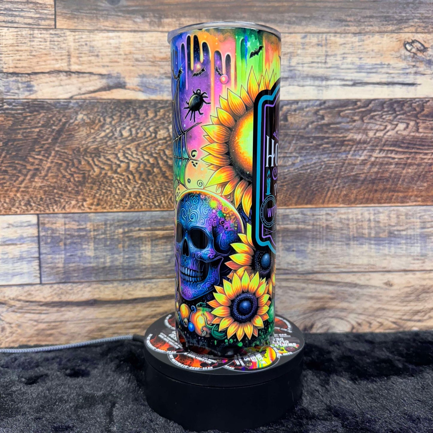 Witches Needed Tumbler - Black light Activated Ink.