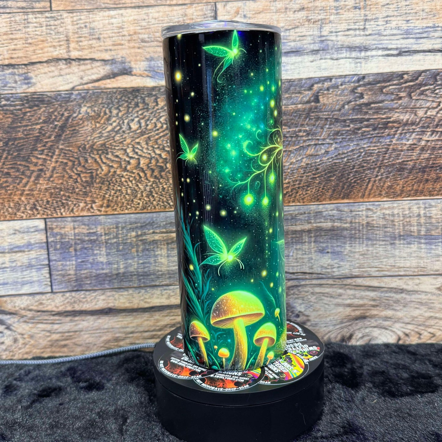 Green Fairy Tumbler - Black light Activated Ink.