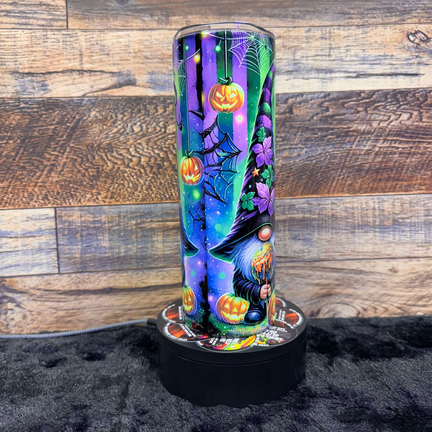 Halloween Gnome (#8) Tumbler - Black light Activated Ink.