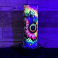 Neon Sunflower (#5) Tumbler - Black light Activated Ink.