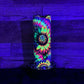 Neon Sunflower (#4) Tumbler - Black light Activated Ink.