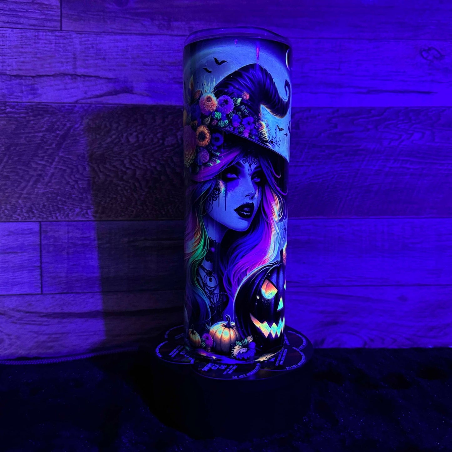 Witch (#186) Tumbler - Black light Activated Ink.