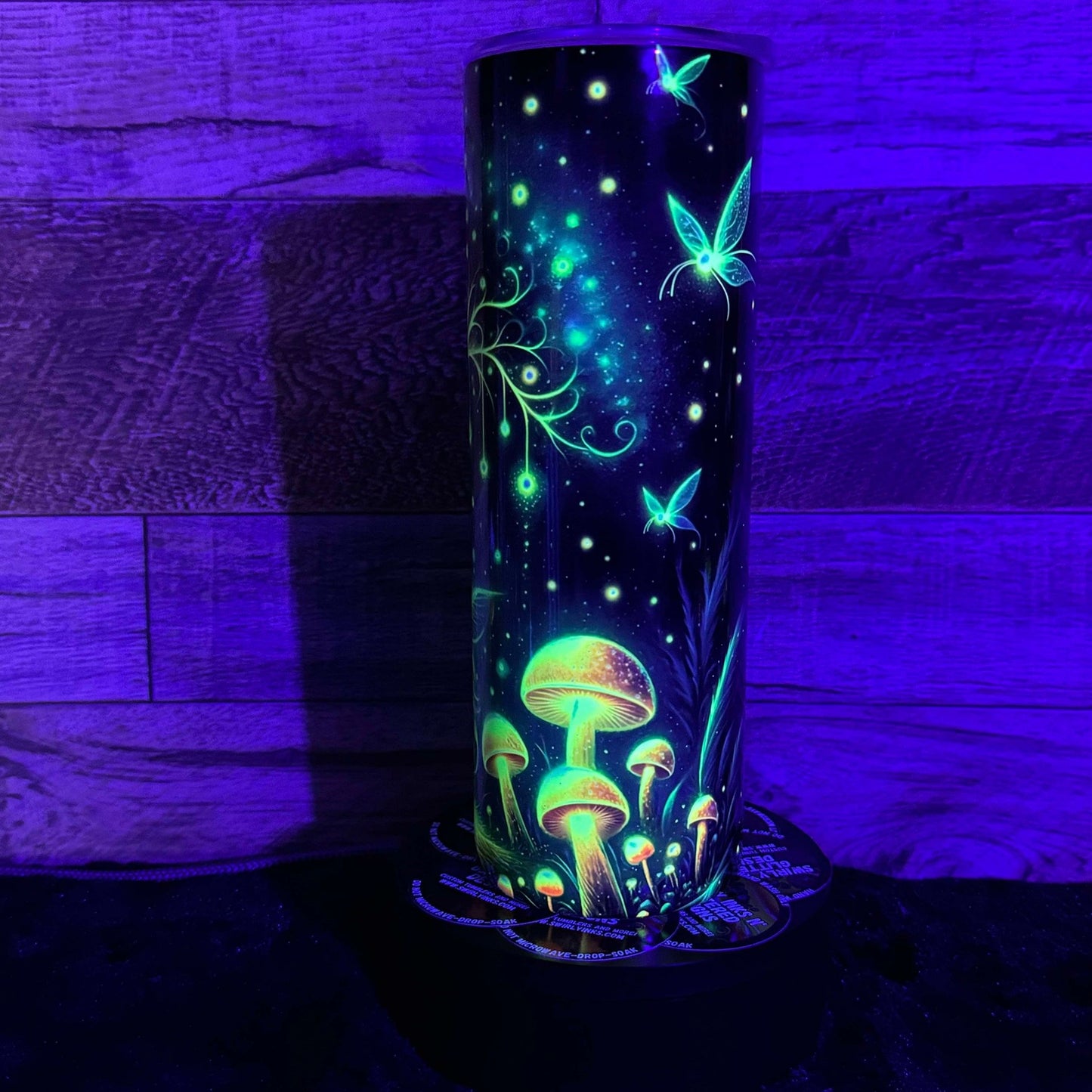 Green Fairy Tumbler - Black light Activated Ink.