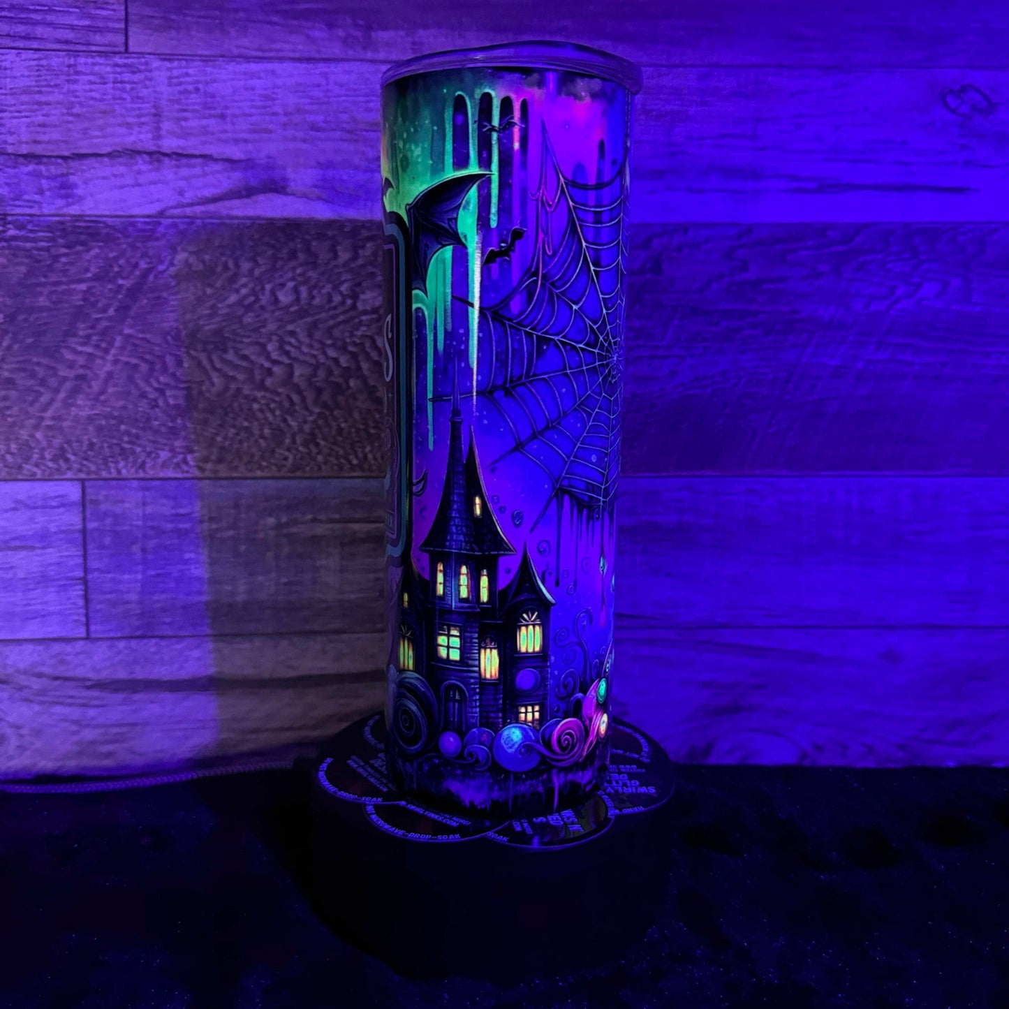 Witches Needed Tumbler - Black light Activated Ink.