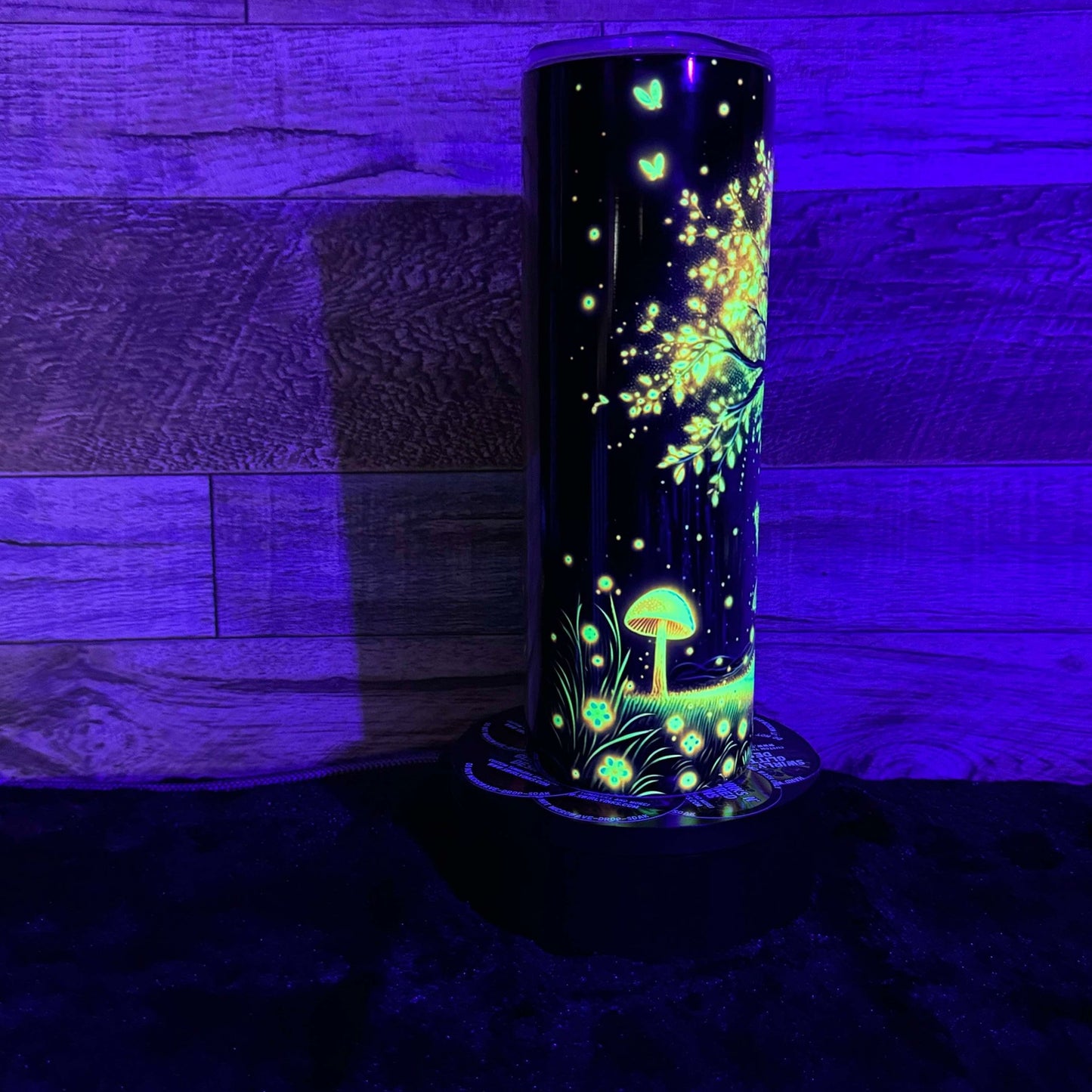 Yellow Fairy Tumbler - Black light Activated Ink.