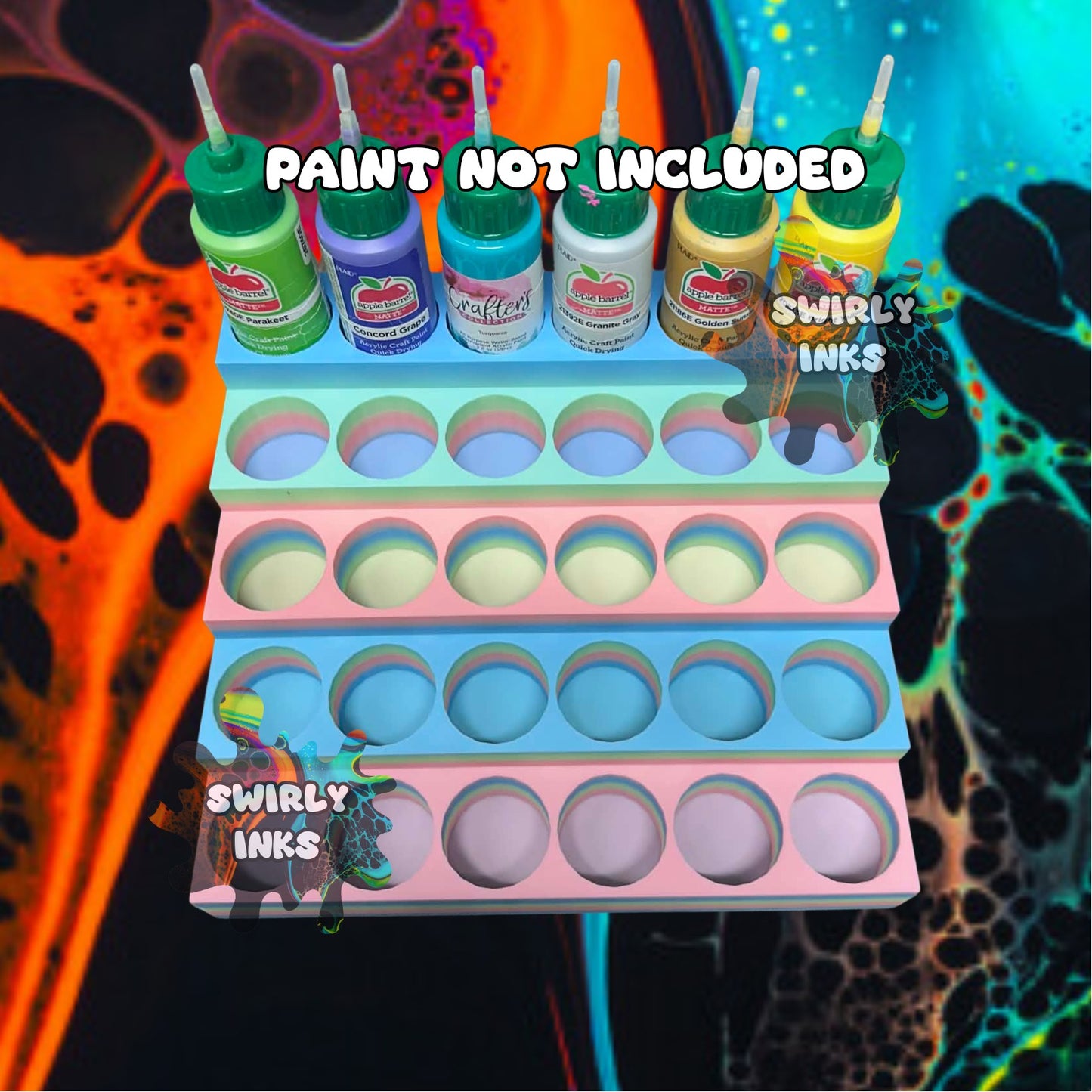 Paint Bottle Organizer Holds 30 Bottles