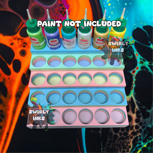 Paint Bottle Organizer Holds 30 Bottles