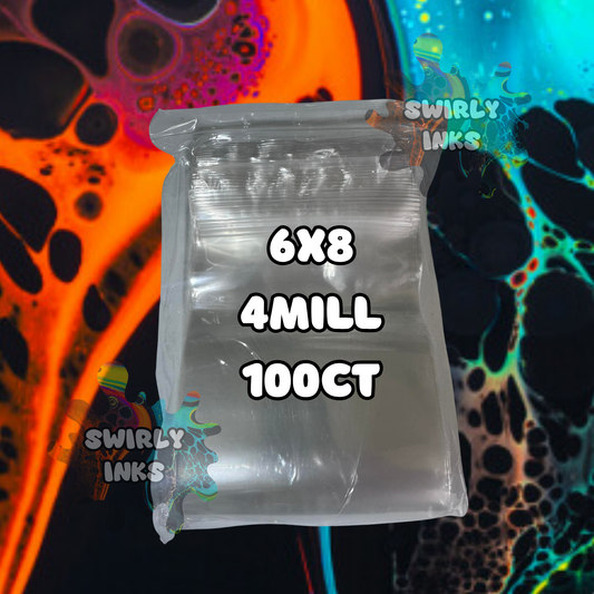 6x8 Clear Zip Bags with Hang Hole 4mill  (100ct)